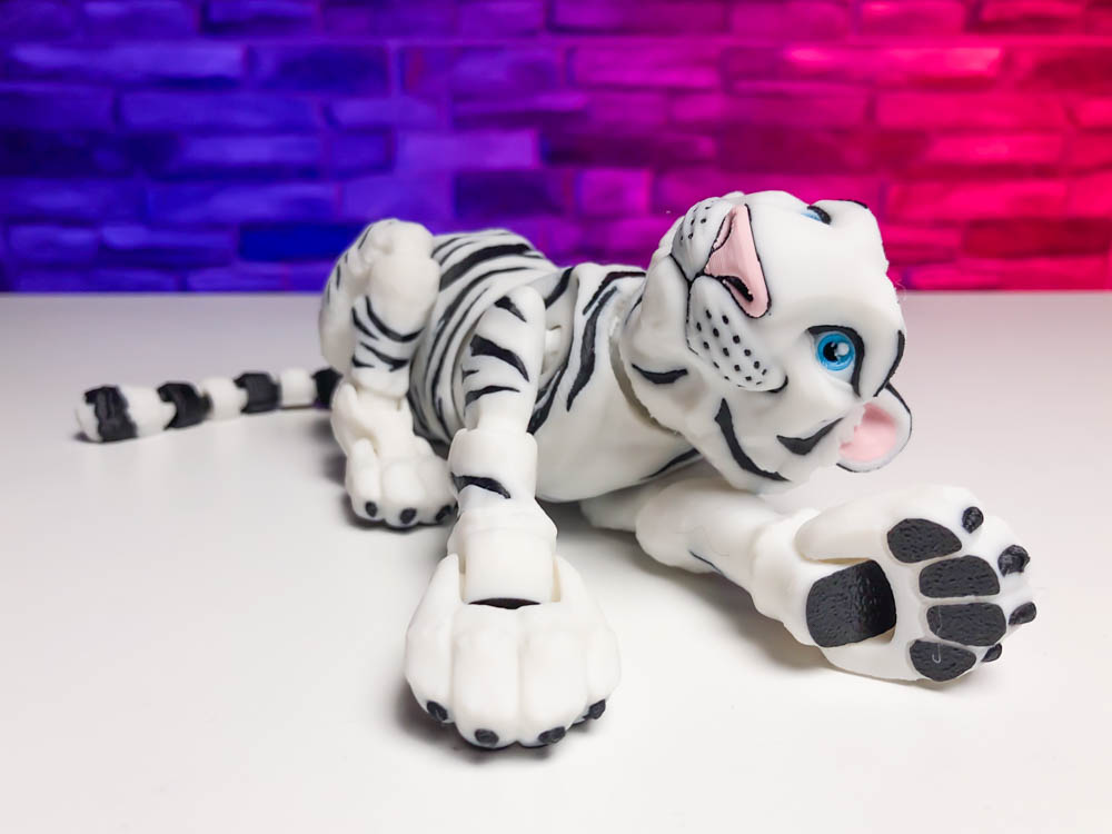 Articulated Multicolor White Tiger STL for download