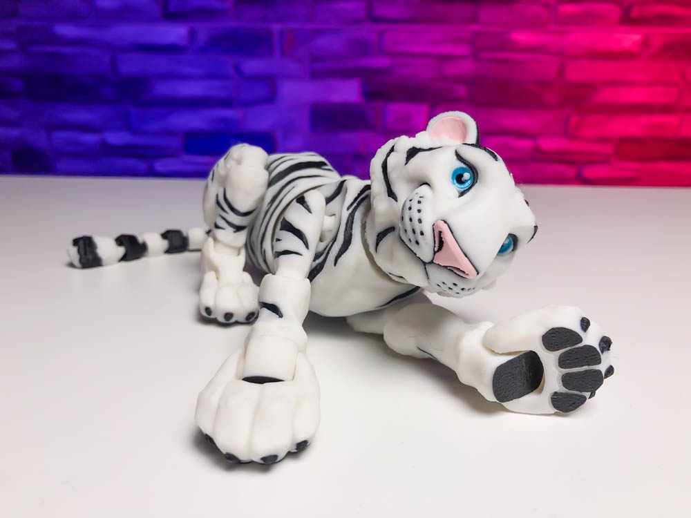 Articulated Multicolor White Tiger STL for download