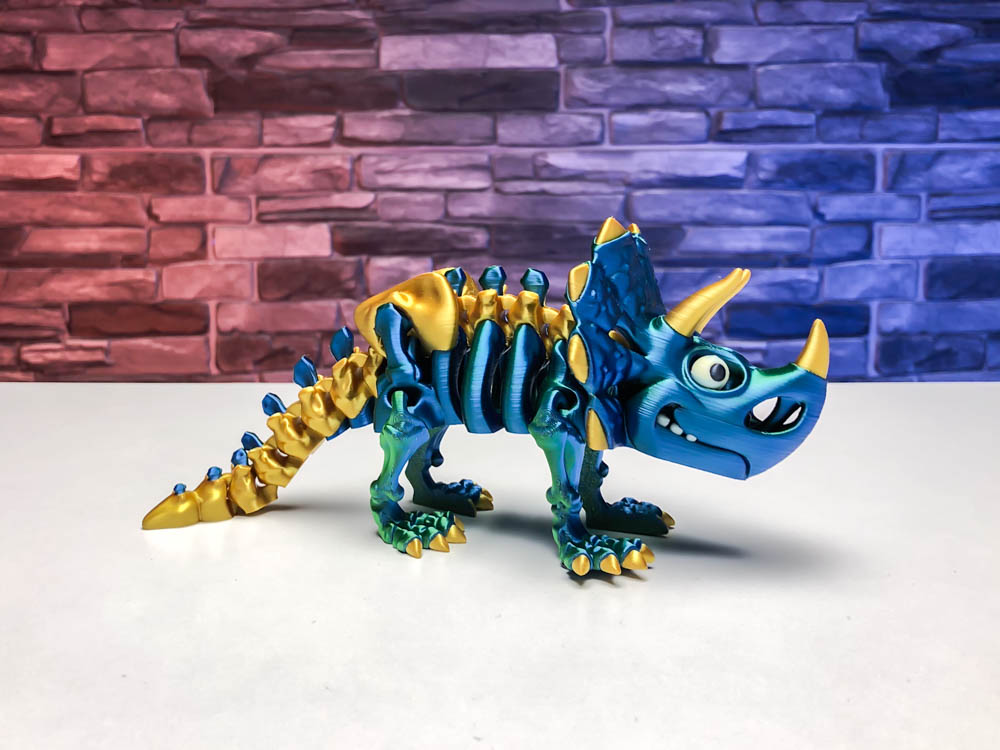 Articulated Multicolor Triceratops Dinosaur STL for download
