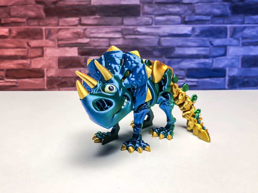 Articulated Multicolor Triceratops Dinosaur STL for download