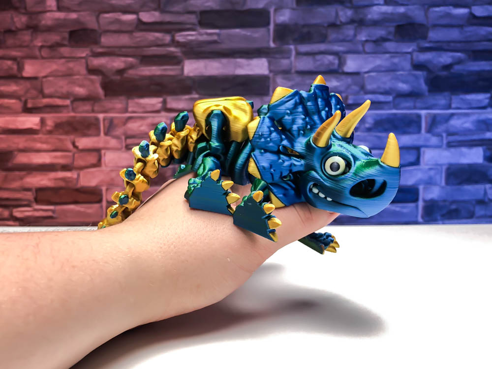 Articulated Multicolor Triceratops Dinosaur STL for download