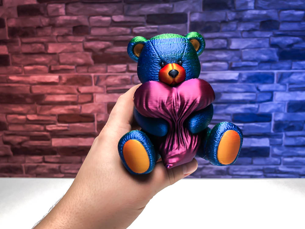 Multicolor Loving Bear Heart STL for download