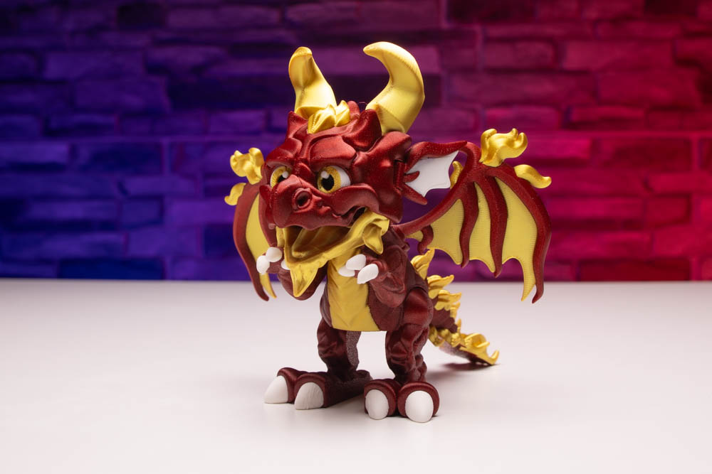 3D Print Multicolor Articulated Chinese Dragon with Wings