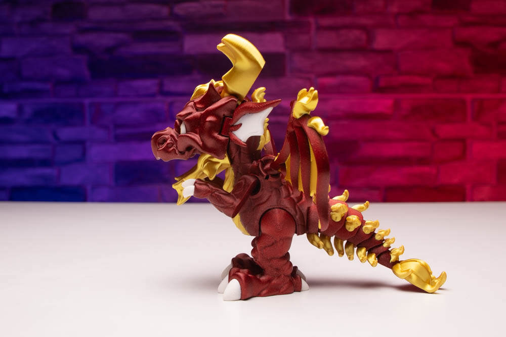 Multicolor Articulated Chinese Dragon with Wings