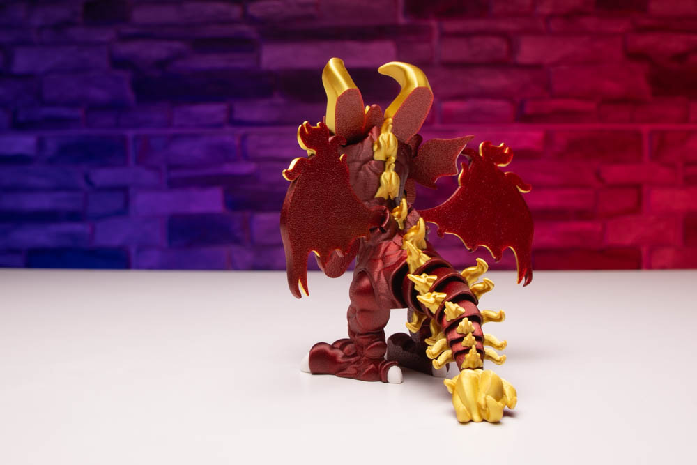 3D Print Multicolor Articulated Chinese Dragon with Wings