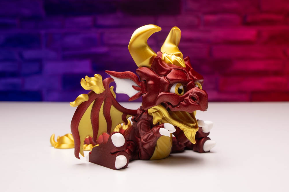 Multicolor Articulated Chinese Dragon with Wings