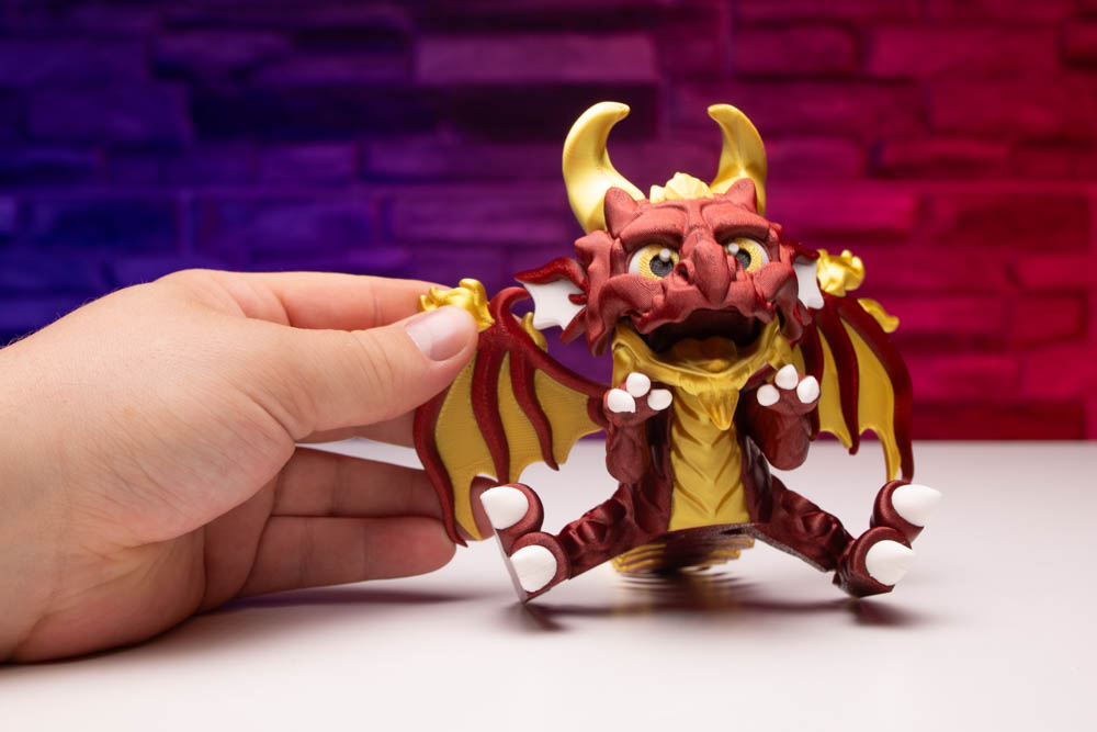 Multicolor Articulated Chinese Dragon with Wings