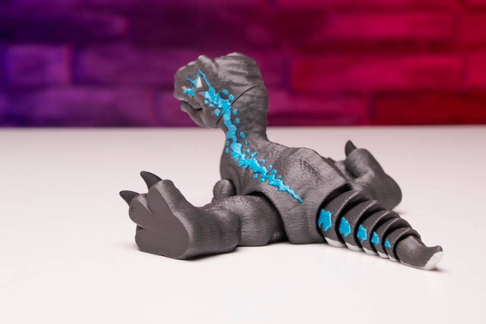 3D Print Multicolor Articulated Gray T-Rex