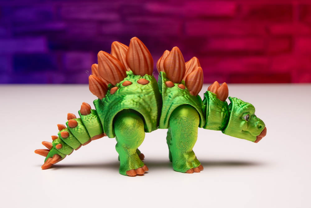 3D Print Multicolor Articulated Stegosaurus Dinosaur