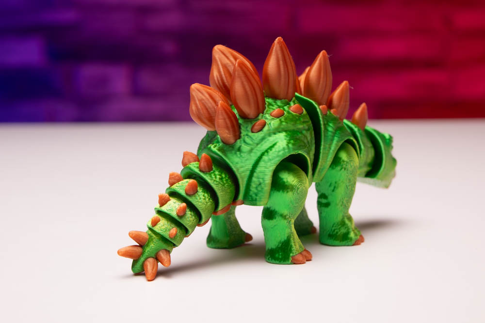 3D Print Multicolor Articulated Stegosaurus Dinosaur STL for download