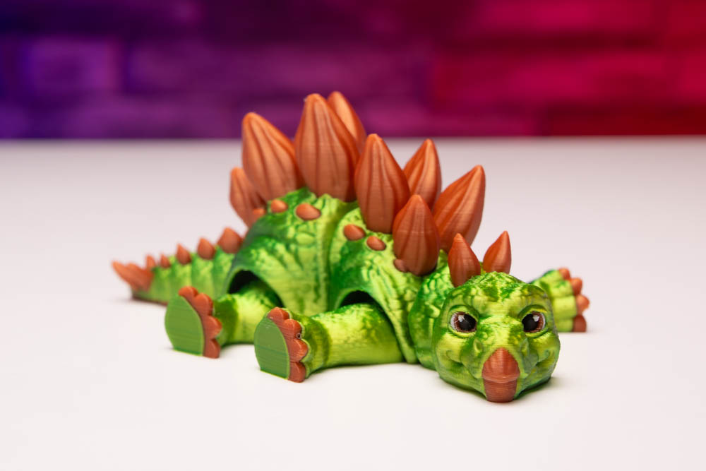 3D Print Multicolor Articulated Stegosaurus Dinosaur STL for download