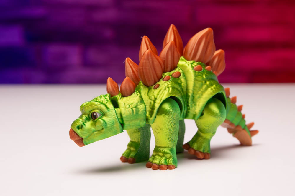 3D Print Multicolor Articulated Stegosaurus Dinosaur STL for download