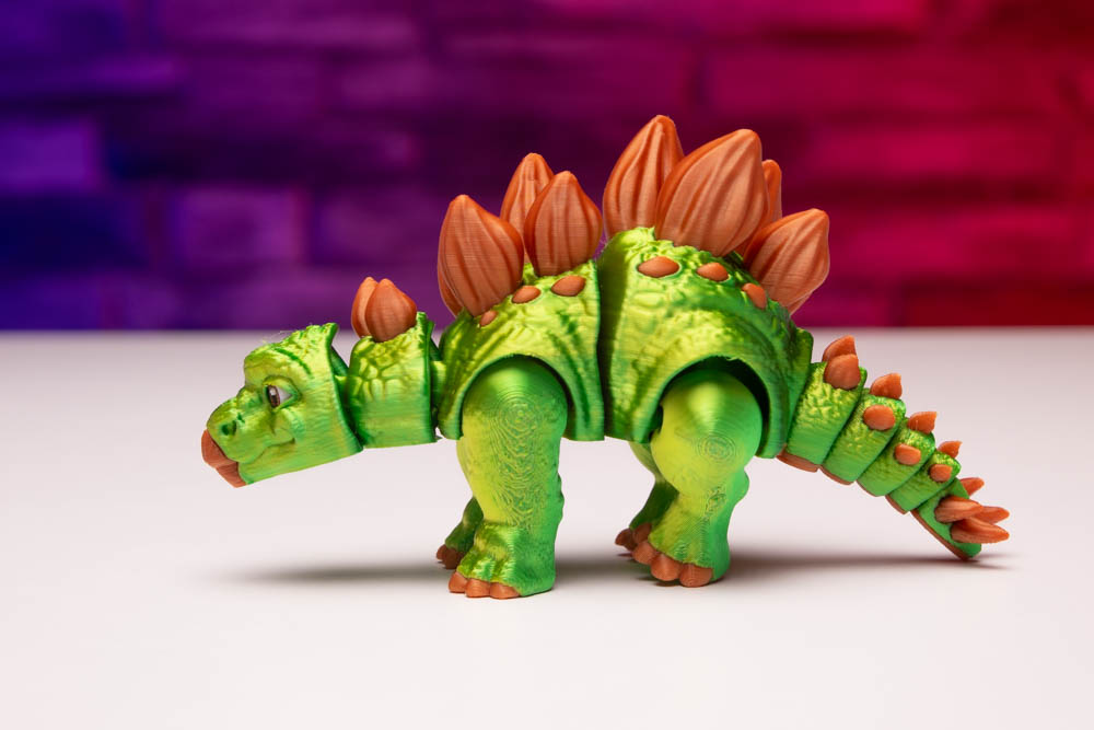 3D Print Multicolor Articulated Stegosaurus Dinosaur