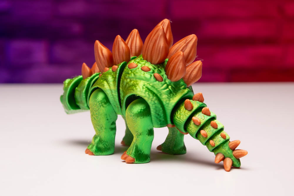 3D Print Multicolor Articulated Stegosaurus Dinosaur